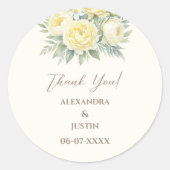 ベージュイエローイタリアンフローラ結婚アーチズサンキュー ラウンドシール (正面)