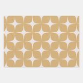 ベージュイエローグリーンミッドセンチュリーモダンボエレガントホ ラッピングペーパーシート (正面)