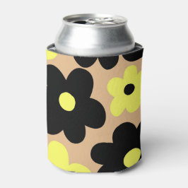 ベージュイエローブラックフローラエレガントフローラ 缶クーラー