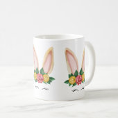 ベージュイエローラビットウォーターカラー コーヒーマグカップ (正面右)