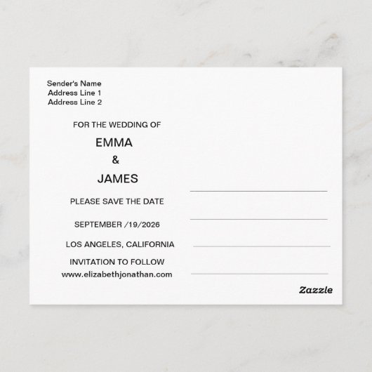 ベージュイラストレーション水彩花保存日 ポストカード (裏面)