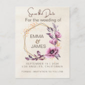 ベージュイラストレーション水彩花保存日 ポストカード (正面)