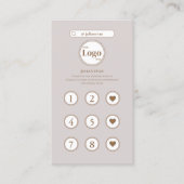 ベージュインエレガントスタグラムインスパイアロイヤリティカード 名刺 (正面)