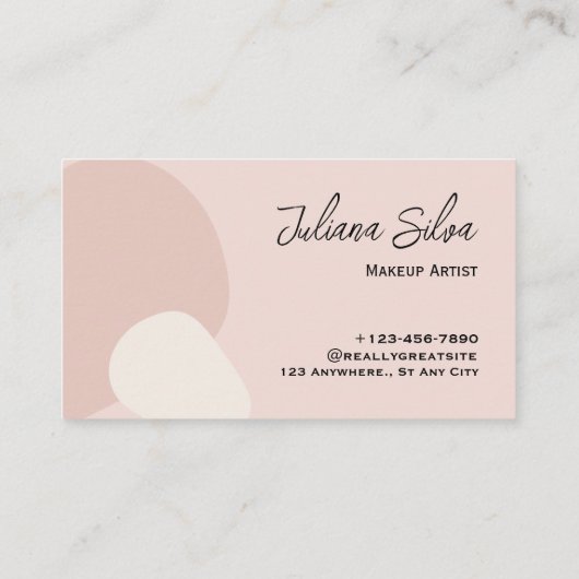 ベージュウィメンヘアサロンネイルアートメイクアップアーティスト 名刺 (裏面)