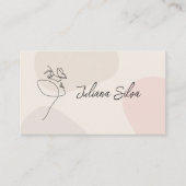 ベージュウィメンヘアサロンネイルアートメイクアップアーティスト 名刺 (正面)