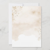 ベージュウォータカラー金ゴールドクロスファースト聖餐式 招待状 (裏面)