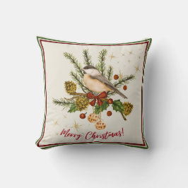 ベージュウォーターイラストレーションメリークリスマス クッション