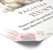 ベージュウォーターカラーテディベアおしゃぶり狩りゲーム ポスター (角)