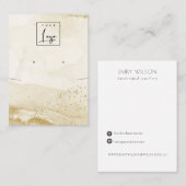 ベージュウォーターカラーネックレスイヤリングロゴディスプレイ 名刺 (正面/裏面)