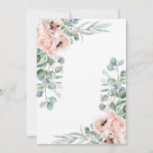 ベージュウォーターカラーポピーと緑結婚園 招待状 (裏面)