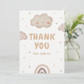 ベージュウォーター色ベビーシャワー サンキューカード (スタンド正面)