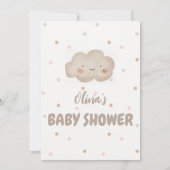 ベージュウォーター色ベビーシャワー サンキューカード (裏面)