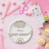 ベージュウォーター色ベビーシャワー ペーパープレート (パーティー)