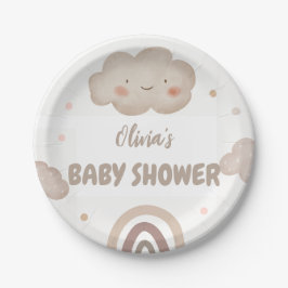 ベージュウォーター色ベビーシャワー ペーパープレート