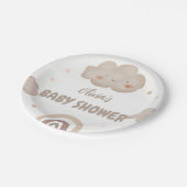 ベージュウォーター色ベビーシャワー ペーパープレート (アングル)