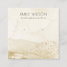 ベージュウォーター金ゴールドグリッタースタッドイヤリングディスプレイ