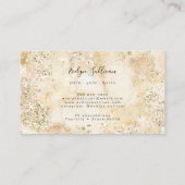 ベージュウォーター金ゴールドグリッター名刺 名刺 (裏面)