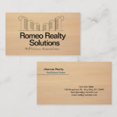 ベージュエステティックブラックミニマリスト実在エテート 名刺 (正面/裏面)