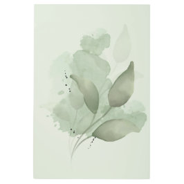 ベージュエステティック抽象芸術植物金属ウォールアート メタルプリント