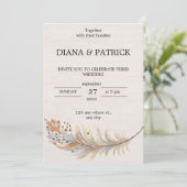 ベージュエステティック結婚式招待状 招待状 (スタンド正面)