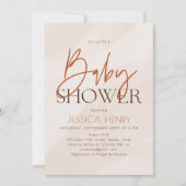 ベージュエステモダンティックベビーシャワー 招待状 (正面)