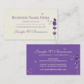 ベージュエッセンシャル油ラベンダー 名刺 (正面/裏面)