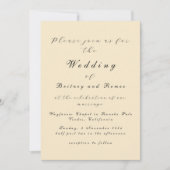 ベージュエレガモダンントウェディング招待状 招待状 (正面)