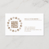 ベージュエレガントかわいいペットインフルエンサーのソーシャルメディア 名刺 (裏面)