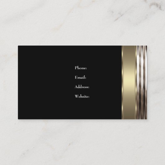 ベージュエレガントとブラックグレーの名刺 名刺 (裏面)