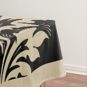 ベージュエレガントとブラックダマスクのエレガントテーブルクロス テーブルクロス (インサイチュ)