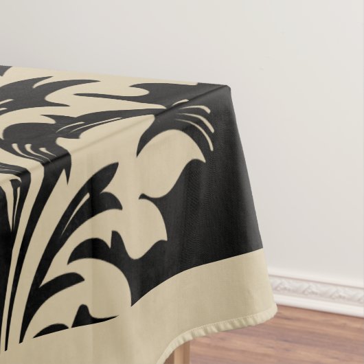 ベージュエレガントとブラックダマスクのエレガントテーブルクロス テーブルクロス (インサイチュ)