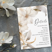ベージュエレガントとホワイトウォーターの色のフローラ結婚 エンクロージャーカード