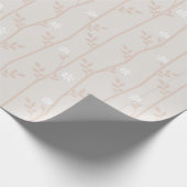 ベージュエレガントとホワイトボタニカルつる植物 ラッピングペーパー (角)