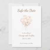 ベージュエレガントと金ゴールドは日付を守る 招待状 (正面)