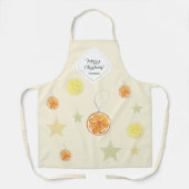 ベージュエレガントにオレンジと星をパターン化 エプロン (正面)