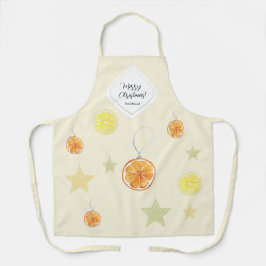 ベージュエレガントにオレンジと星をパターン化 エプロン