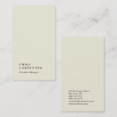 ベージュエレガントの縦型のプレーン管理者 名刺 (正面/裏面)