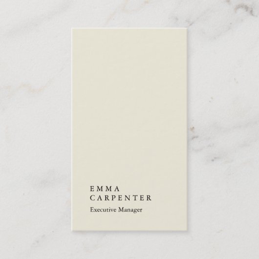 ベージュエレガントの縦型のプレーン管理者 名刺 (正面)