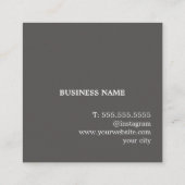 ベージュエレガントはっきりした紙ブラックダンベルトレーナー スクエア名刺 (裏面)