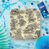 ベージュエレガントウマ素朴トワール ペーパープレート (パーティー)