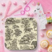 ベージュエレガントウマ素朴トワール ペーパープレート (パーティー)