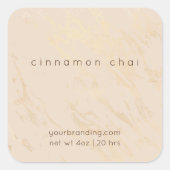 ベージュエレガントキャンドルコスメティックステッカーラベル スクエアシール (正面)