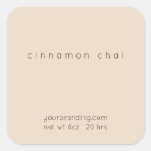 ベージュエレガントキャンドルコスメティックステッカーラベル スクエアシール (正面)