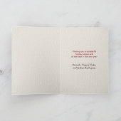 ベージュエレガントキャンバス上の平和ブルゴーニュの木々の写真 シーズンカード (内部)