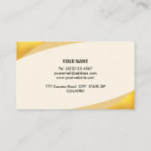 ベージュエレガントクリームアンドゴールデン 名刺 (裏面)