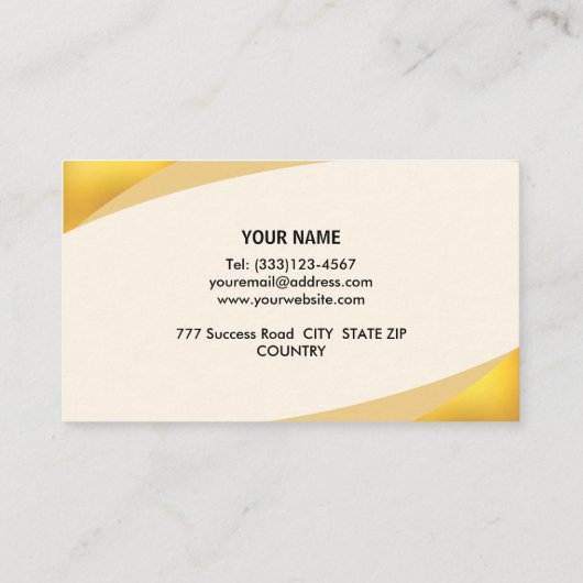 ベージュエレガントクリームアンドゴールデン 名刺 (裏面)