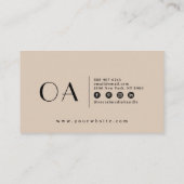 ベージュエレガントクリームニュートラルボモダンホ6パンチ ロイヤリティカード (裏面)