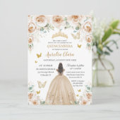 ベージュエレガントクリームフローラ金ゴールドキンセアニラ16日 招待状 (スタンド正面)