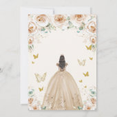 ベージュエレガントクリームフローラ金ゴールドキンセアニラ16日 招待状 (裏面)