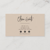 ベージュエレガントクリームミニマリストボホシックモダン 名刺 (裏面)